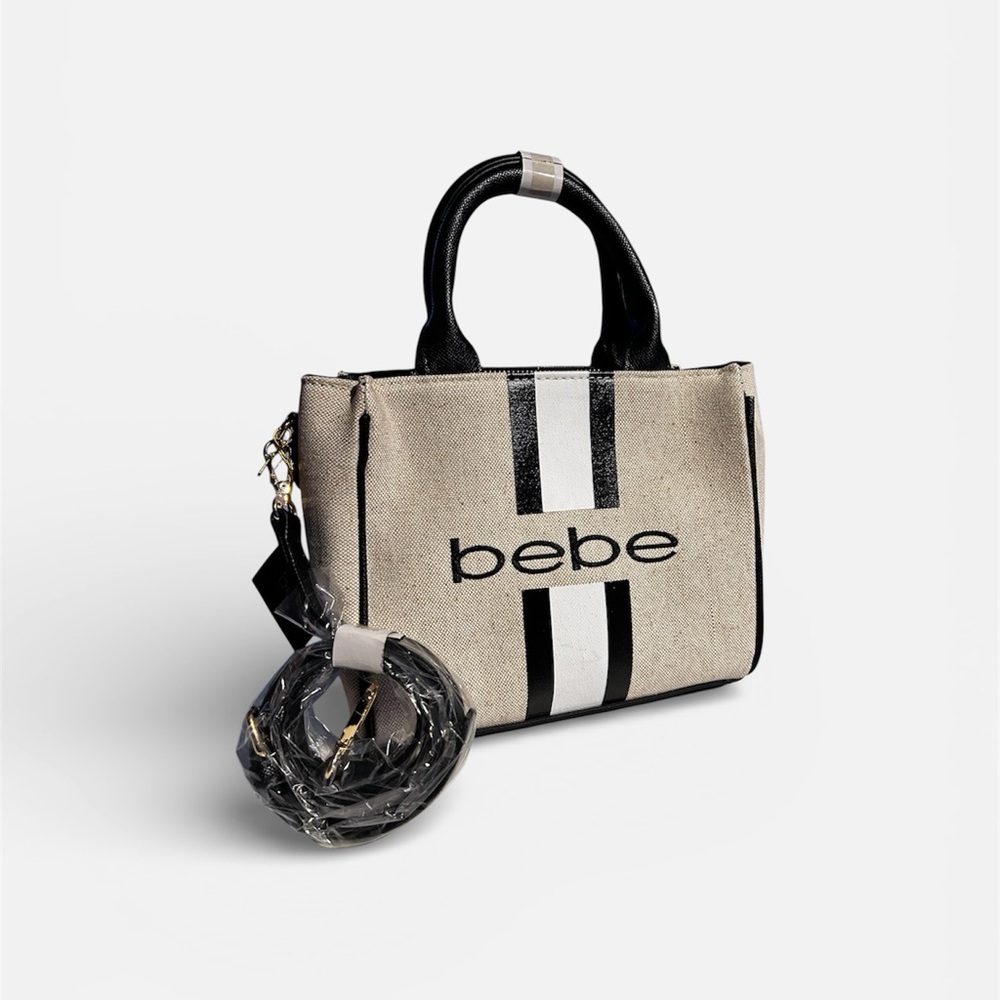 Bebe Black and White Satchel